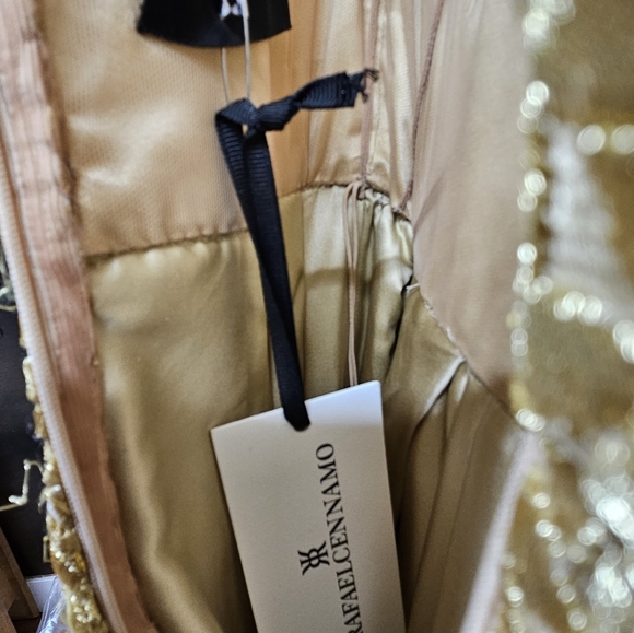 Rafael Cennamo Gold dress/gown sz4 - Picture 8 of 8